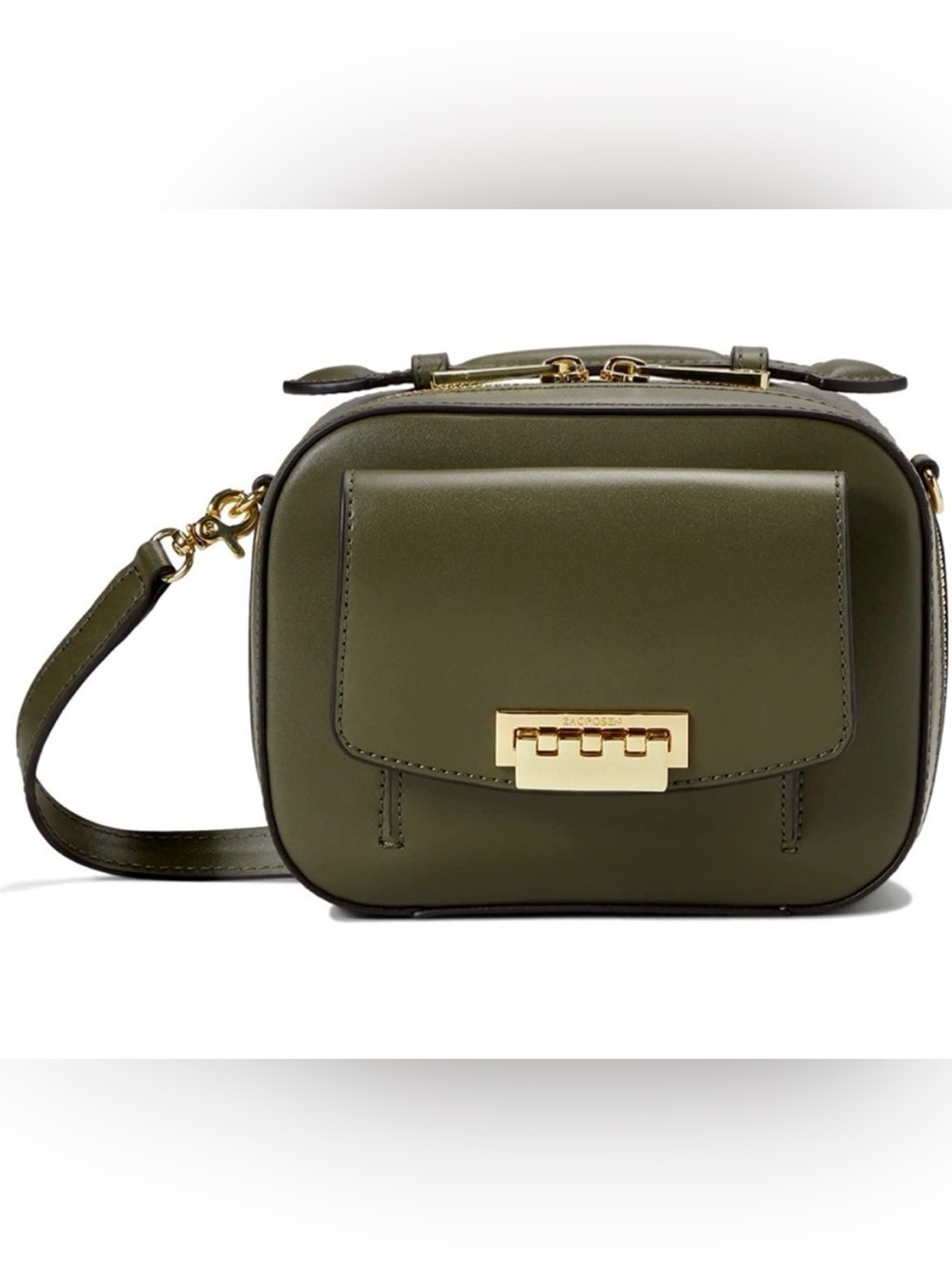 ZAC POSEN Women's Earthette Small Box Crossbody Bag in Solid Moss